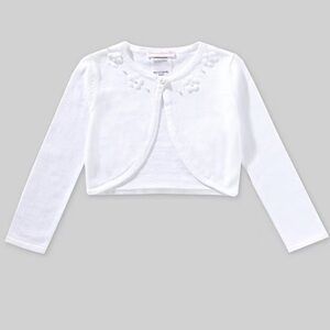 Bonnie Jean Long-Sleeve Rosette Cardigan